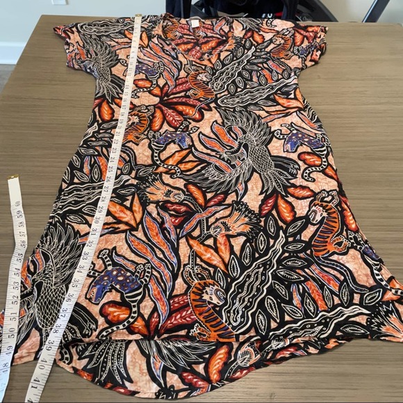 H&M Orange Multicolor Geometric Short Sleeve Kaftan Dress Size 2 - Picture 10 of 10